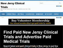 Tablet Screenshot of newjerseyclinicaltrials.com
